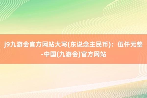 j9九游会官方网站大写(东说念主民币)：伍仟元整-中国(九游会)官方网站