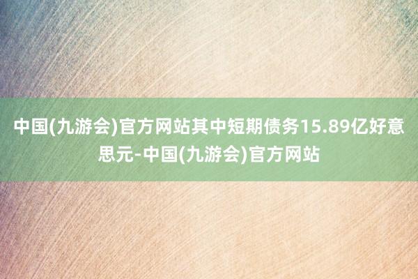 中国(九游会)官方网站其中短期债务15.89亿好意思元-中国(九游会)官方网站