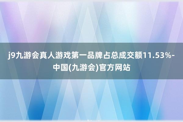 j9九游会真人游戏第一品牌占总成交额11.53%-中国(九游会)官方网站